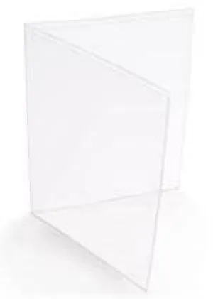 11" x 8 1/2" - Clear Vinyl Menu Covers (25 covers/pack) - 2 Panel / 4 View; Top Open