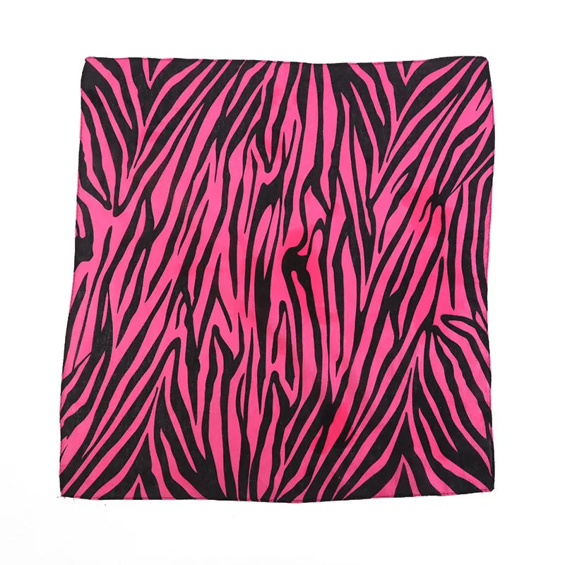 12 Pack Bandanas Street Hip Hop Fashion Ethnic Turban Headband Zebra Print Cotton Cotton Square Bandana