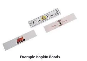 2-Color Custom Printed Paper Napkin Bands (for 4 1/4" x 1 1/2" Paper Napkins) - 20,000 bands/case