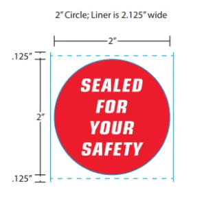 2" Circle without Security Slits - 12 Rolls/case; 725 Labels/roll