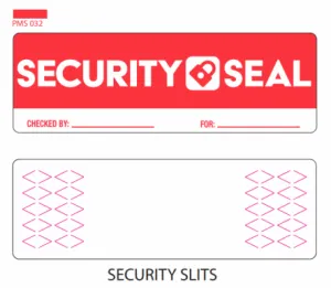 2" x 6" Take Out Security Seal Labels - 2 Rolls/case; 500 Labels/roll - Semi-Gloss Permanent Adhesive