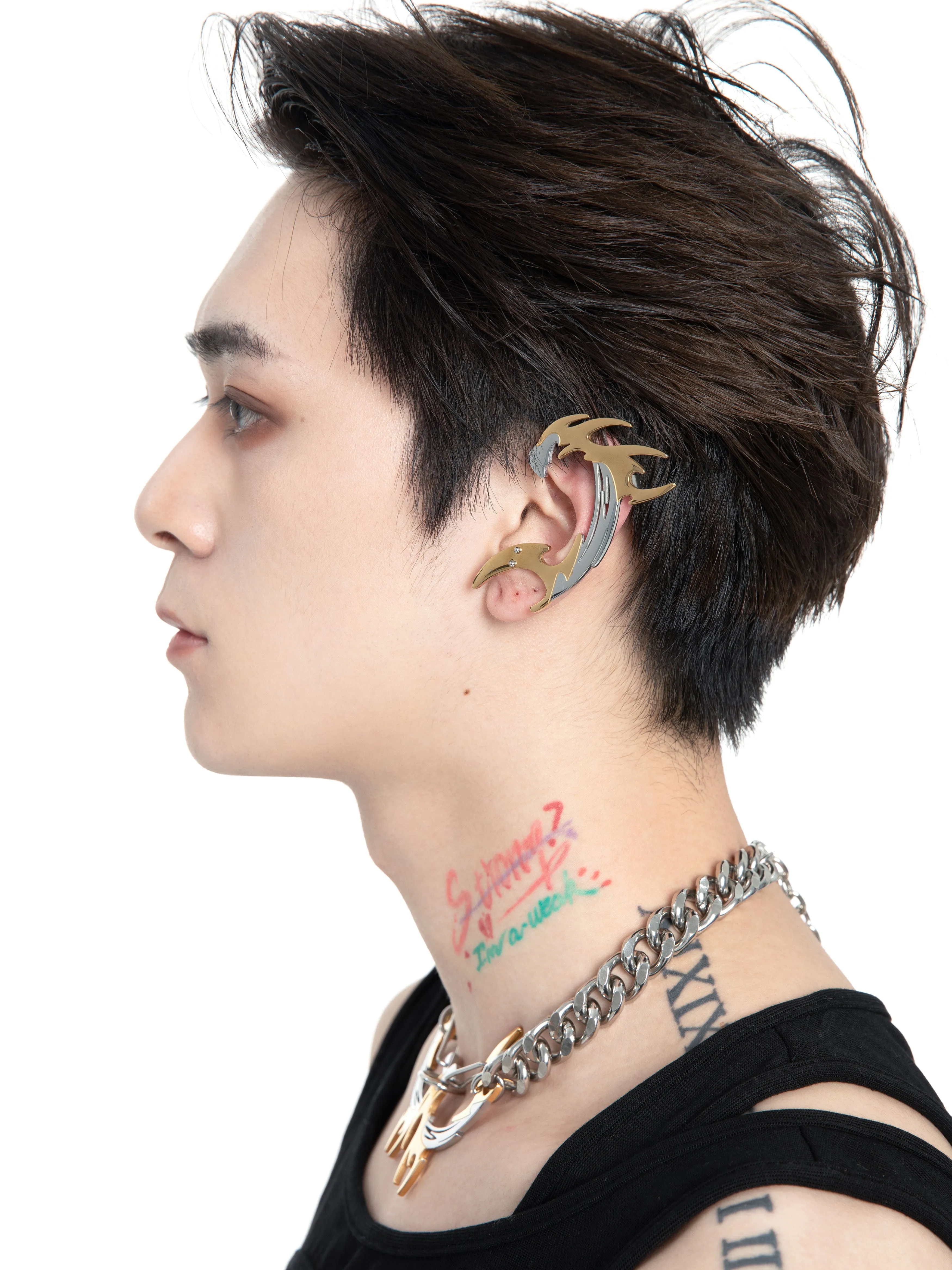 40% OFF!   Fervooor Futureistic golden dragon ear clip