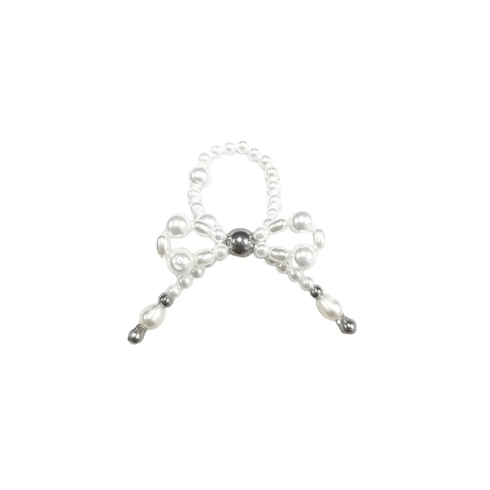 40%OFF ! Fervooor Virtual Ribbon pearl bow ring