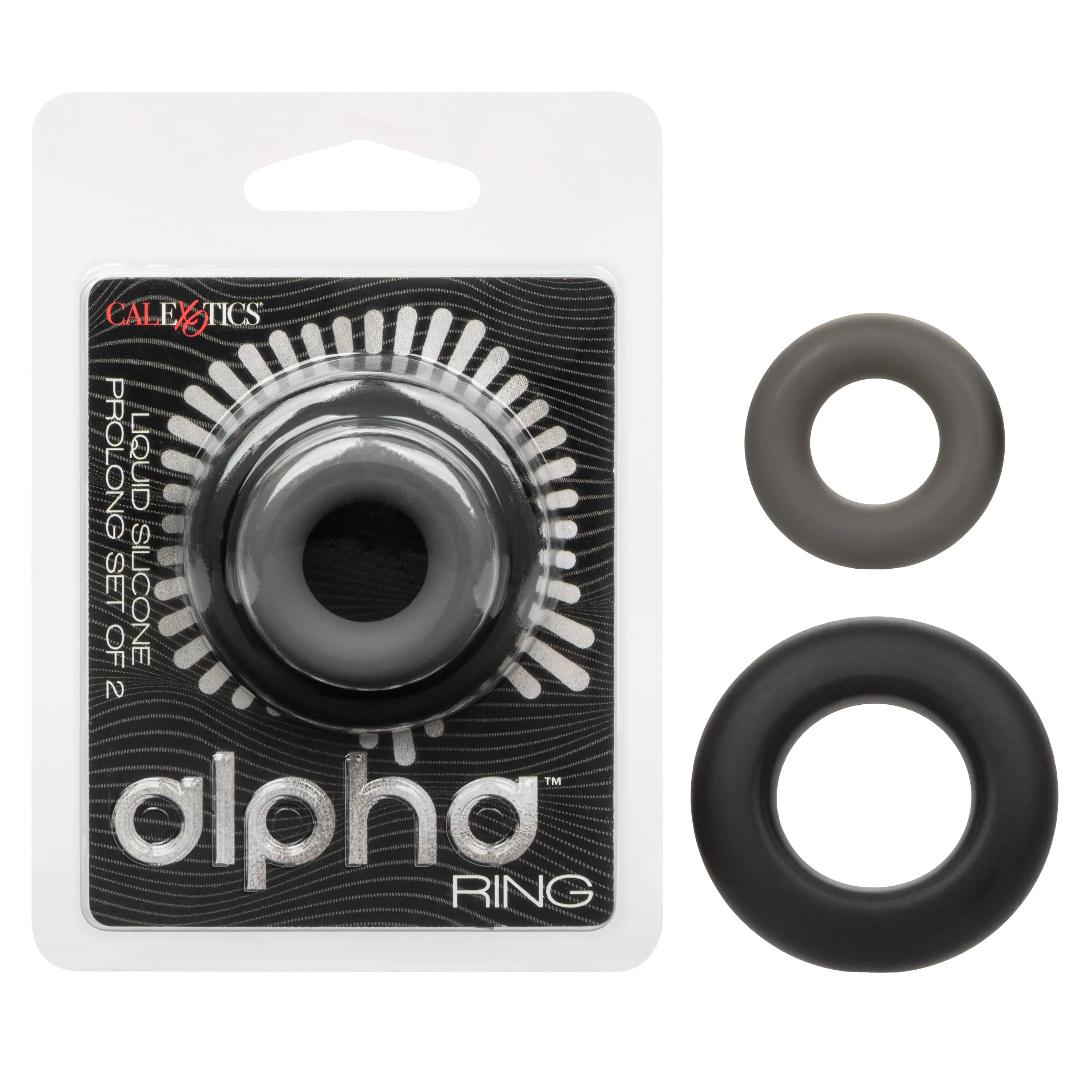 Alpha Liquid Silicone Prolong Set of 2 - Black/Gray