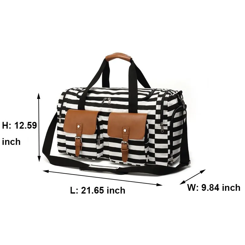 Black And White Duffle Large Tote Bags For Travel