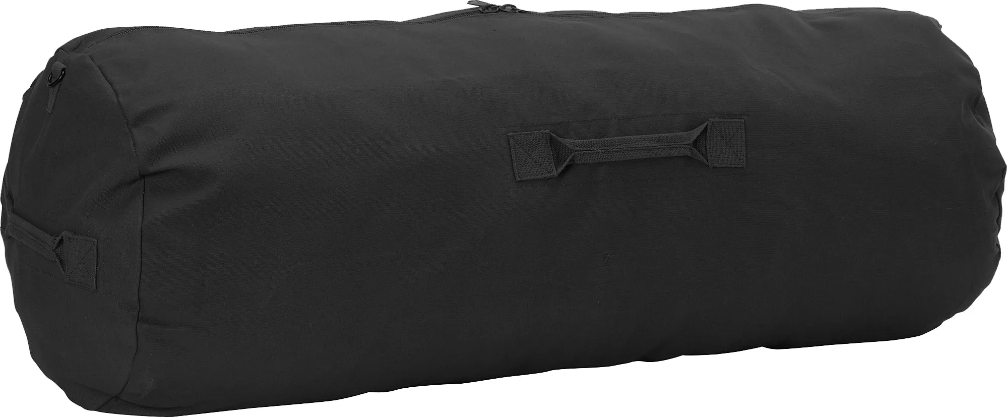 Black - Military Duffle Bag with Side Zipper 30 in. x 50 in. - Cotton Canvas