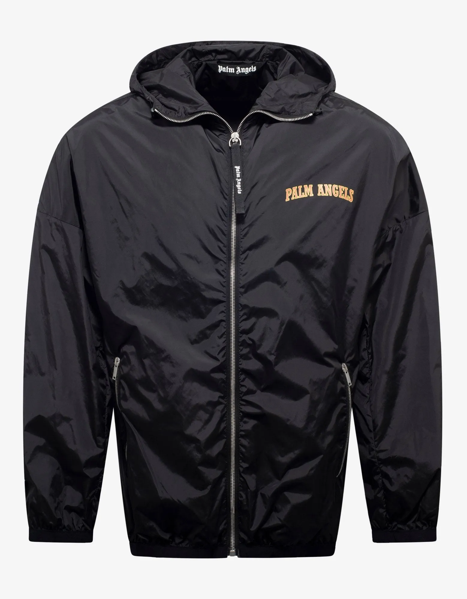 Black New College Logo Print Windbreaker