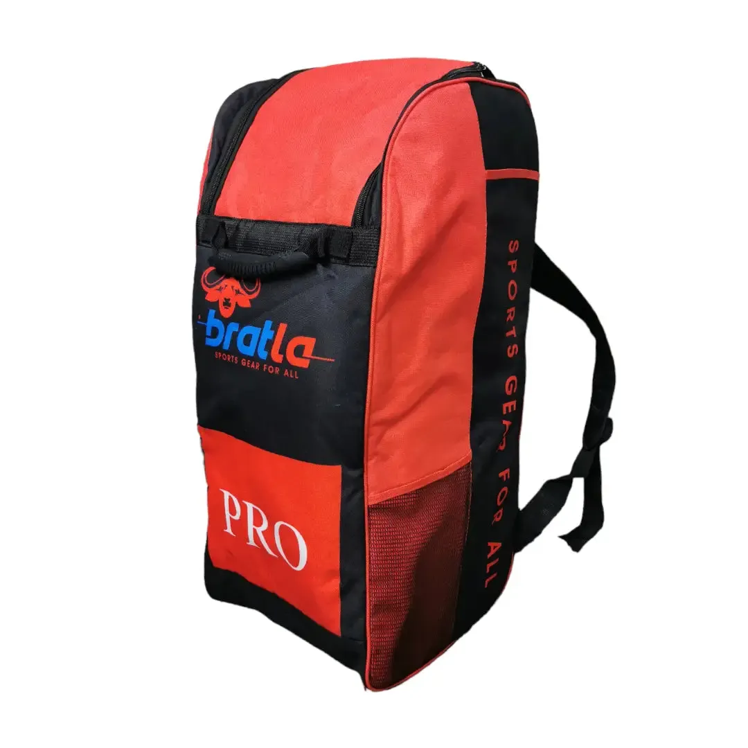 Bratla Pro Cricket Kit Bag Duffle for Junior Cricketers Black/Red