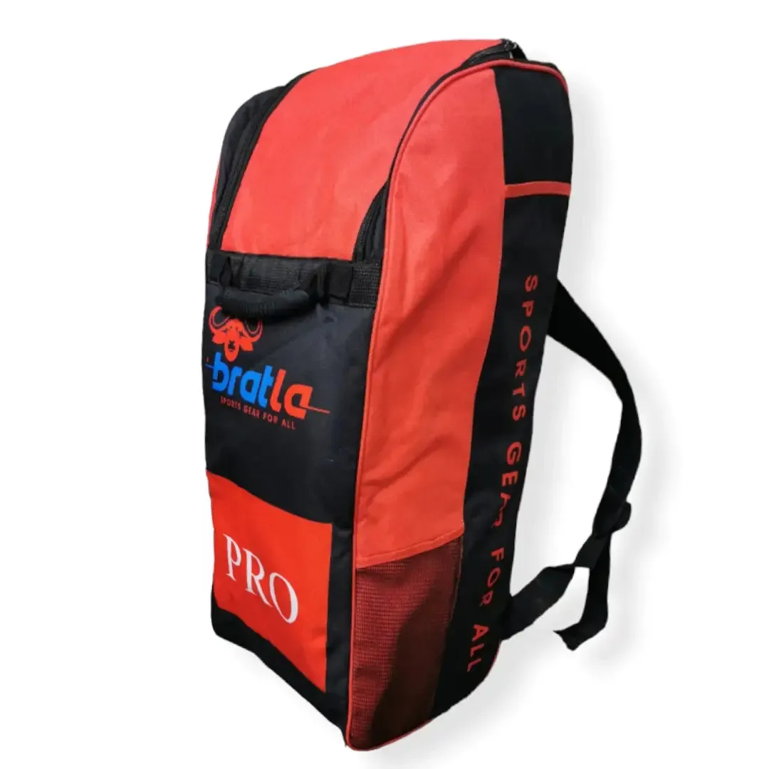 Bratla Pro Cricket Kit Bag Duffle for Junior Cricketers Black/Red