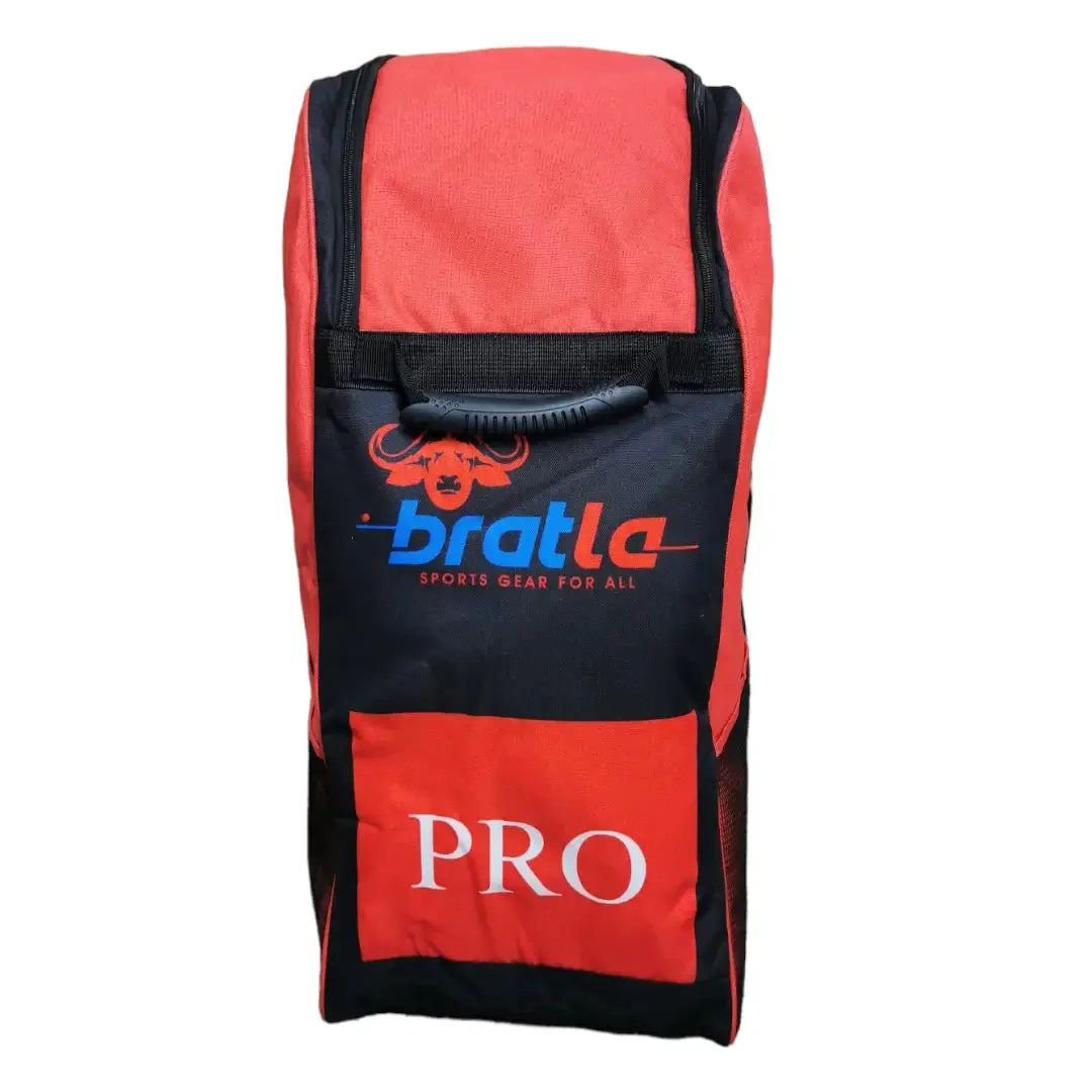 Bratla Pro Cricket Kit Bag Duffle for Junior Cricketers Black/Red