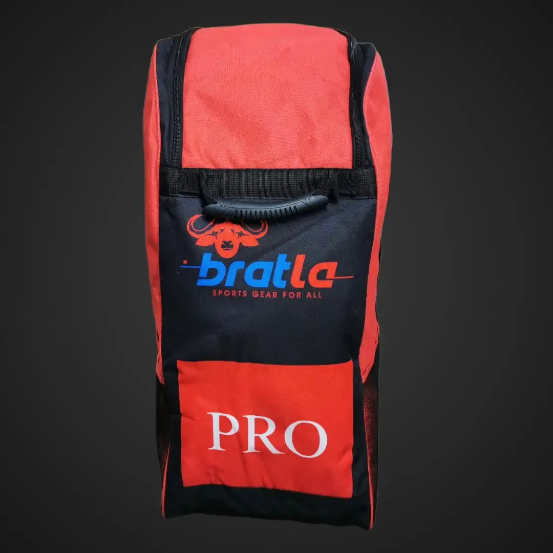 Bratla Pro Cricket Kit Bag Duffle for Junior Cricketers Black/Red