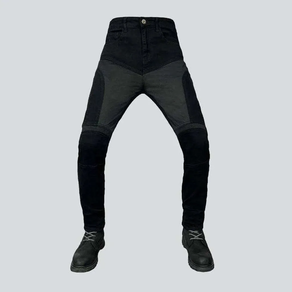 Breathable men's biker jeans