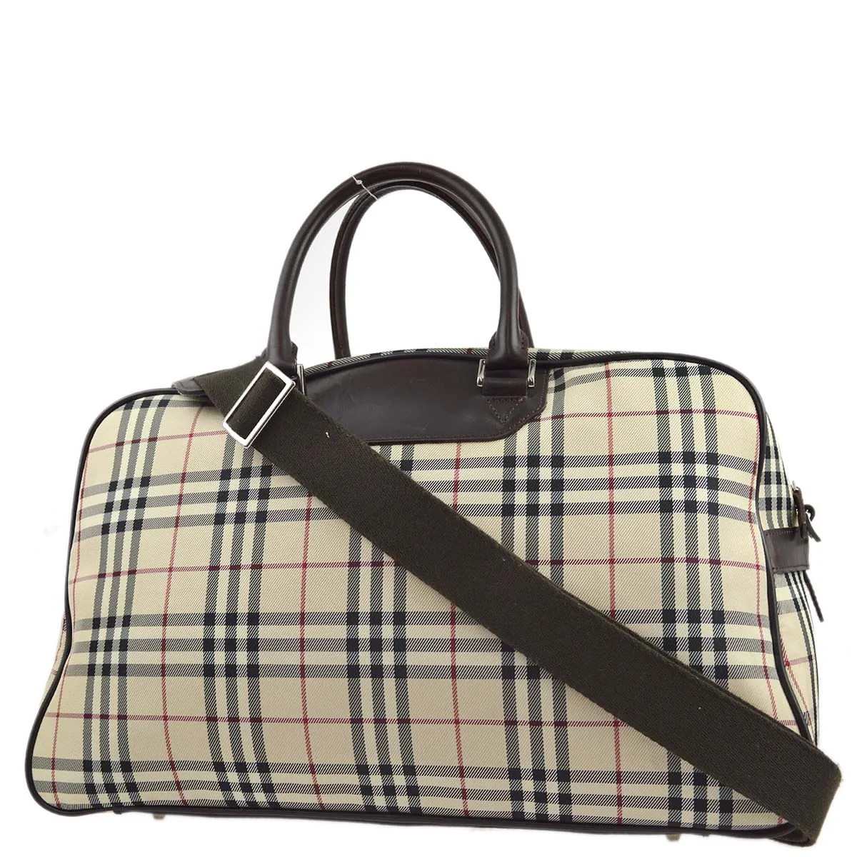 BURBERRY Beige  Check 2way Duffle Shoulder Handbag 181832