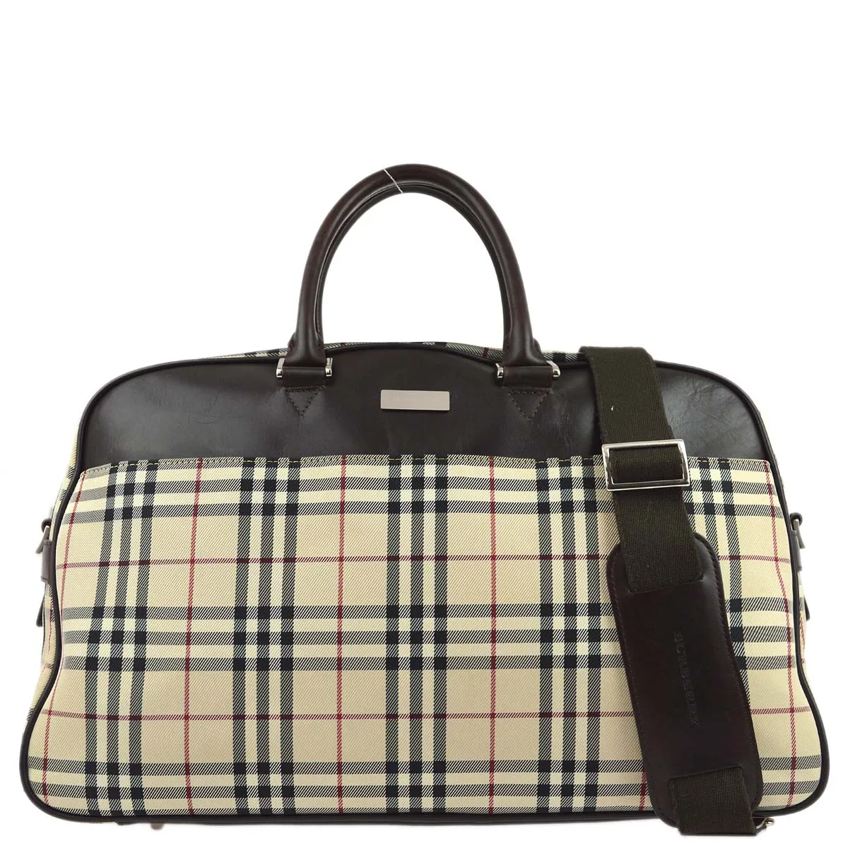 BURBERRY Beige  Check 2way Duffle Shoulder Handbag 181832