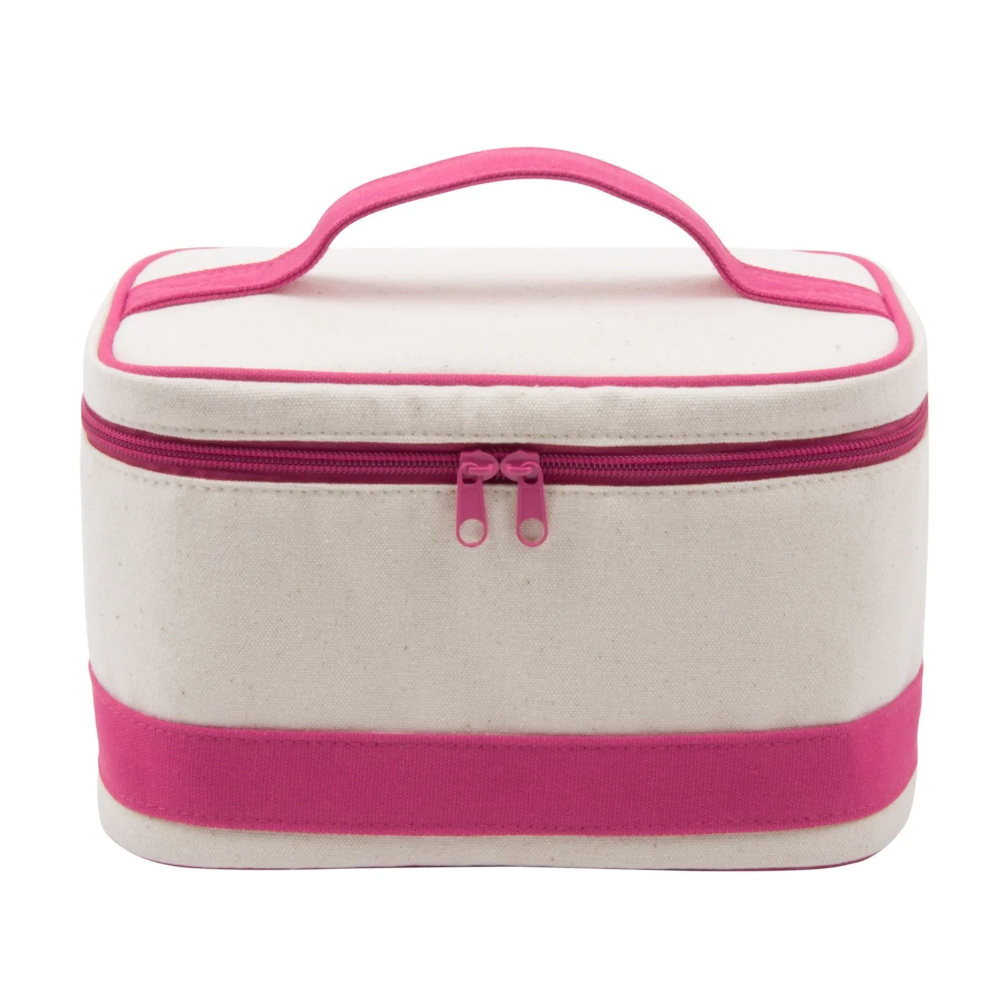 Canvas Train Case, Hot Pink