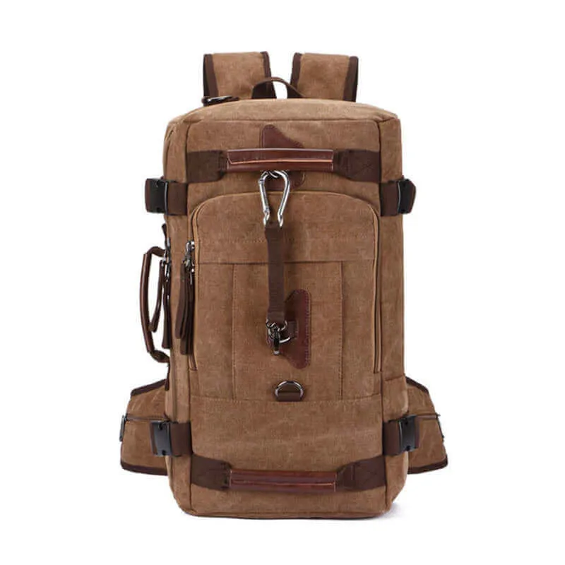 Canvas Travel Backpack | Dual-Purpose Duffle and Weekender Bag 25L