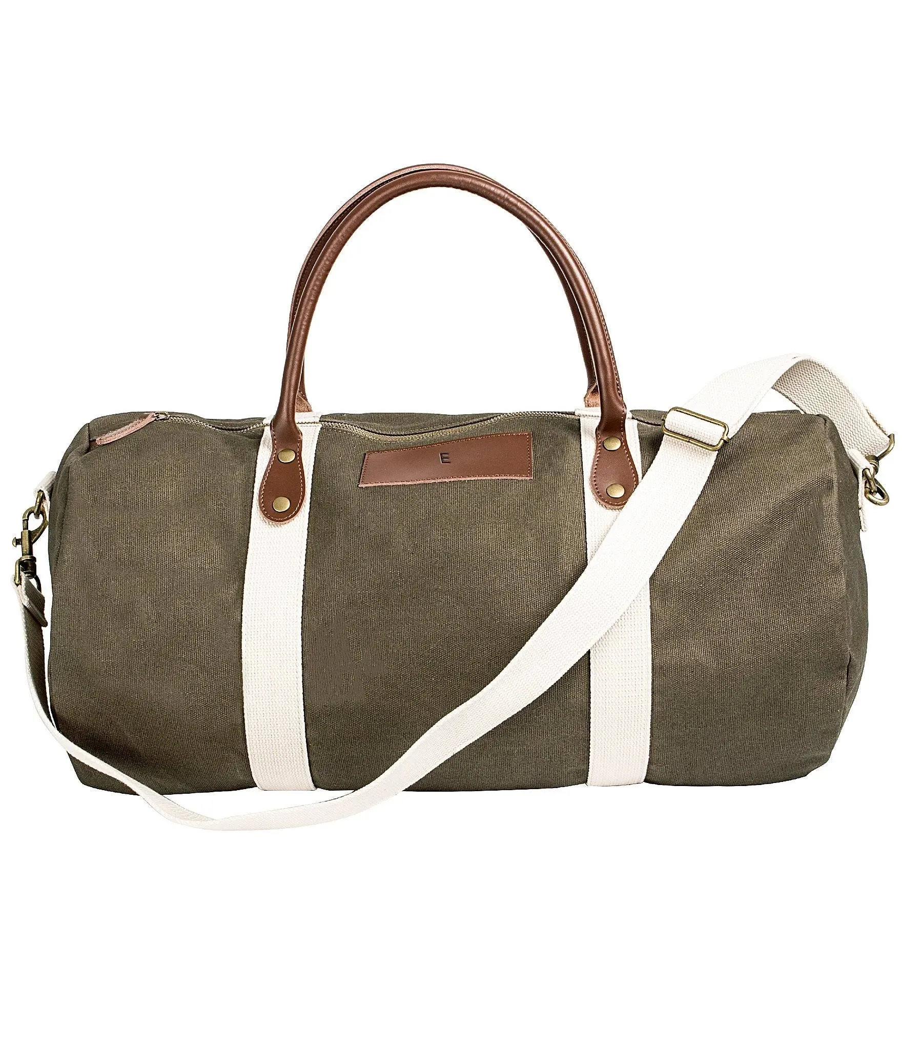 Cathy&s Concepts Green Personalized Canvas Duffel Bag