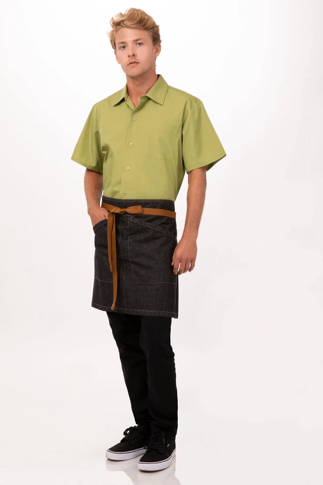 Chef Works Berkeley Half Bistro Apron- Black