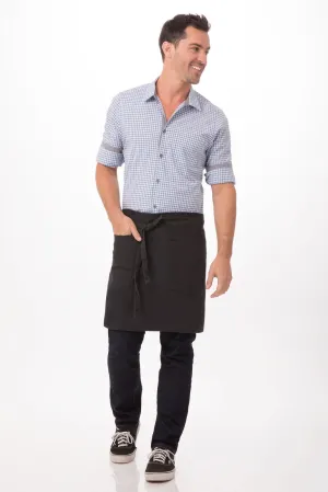 Chef Works Rockford Half Bistro Apron- Steel Grey