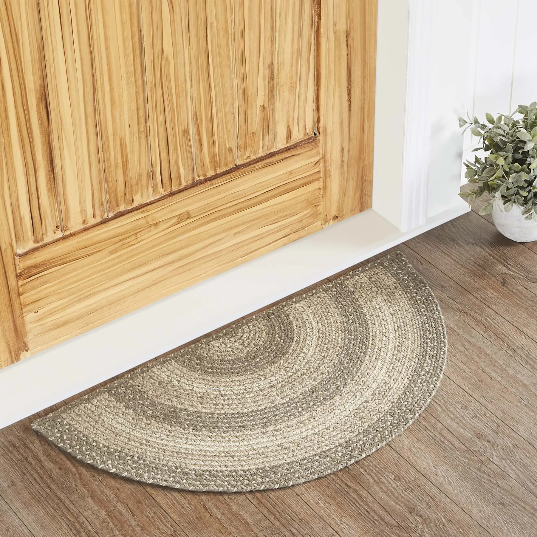 Cobblestone Jute Rug Half Circle 16.5x33