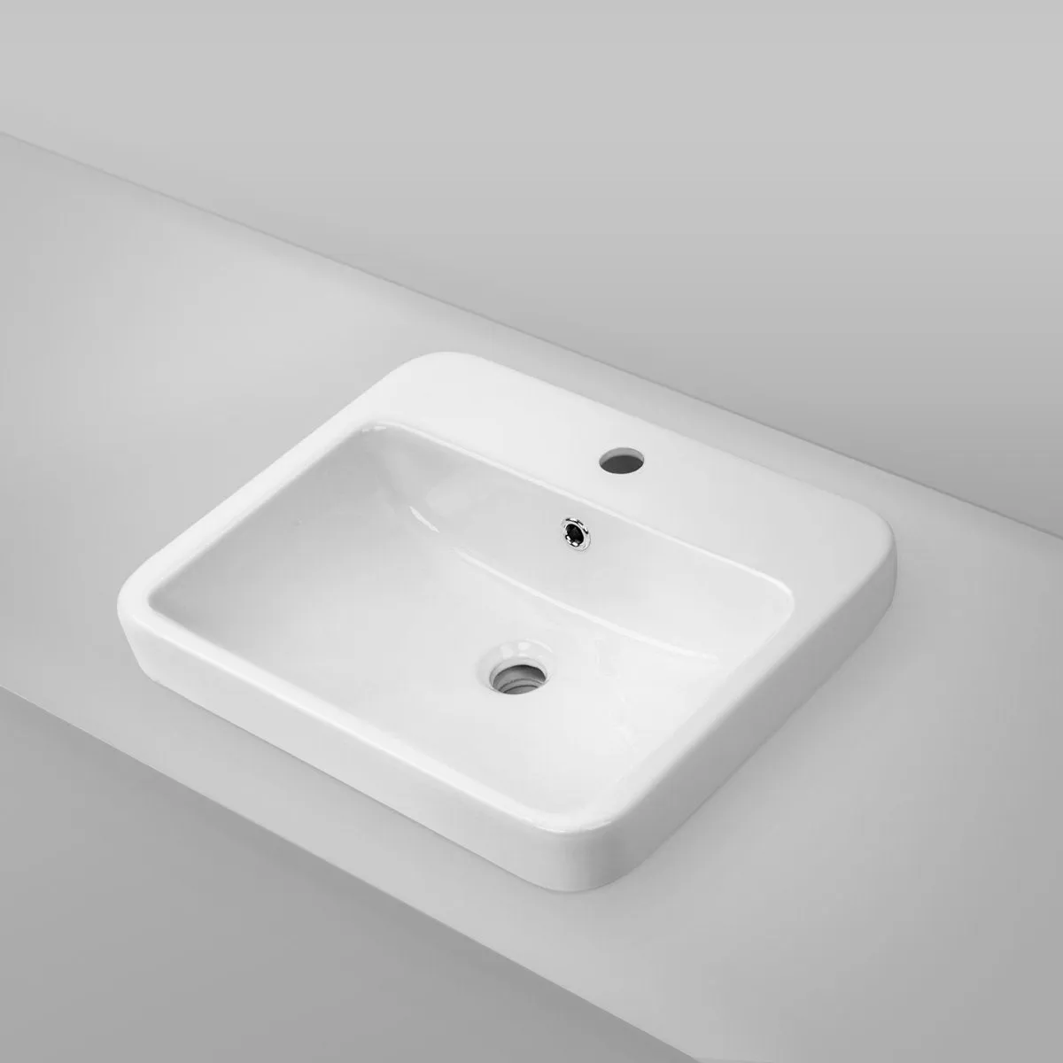 CoCo Half Inset Basin Soft Corners 1 Tap Hole