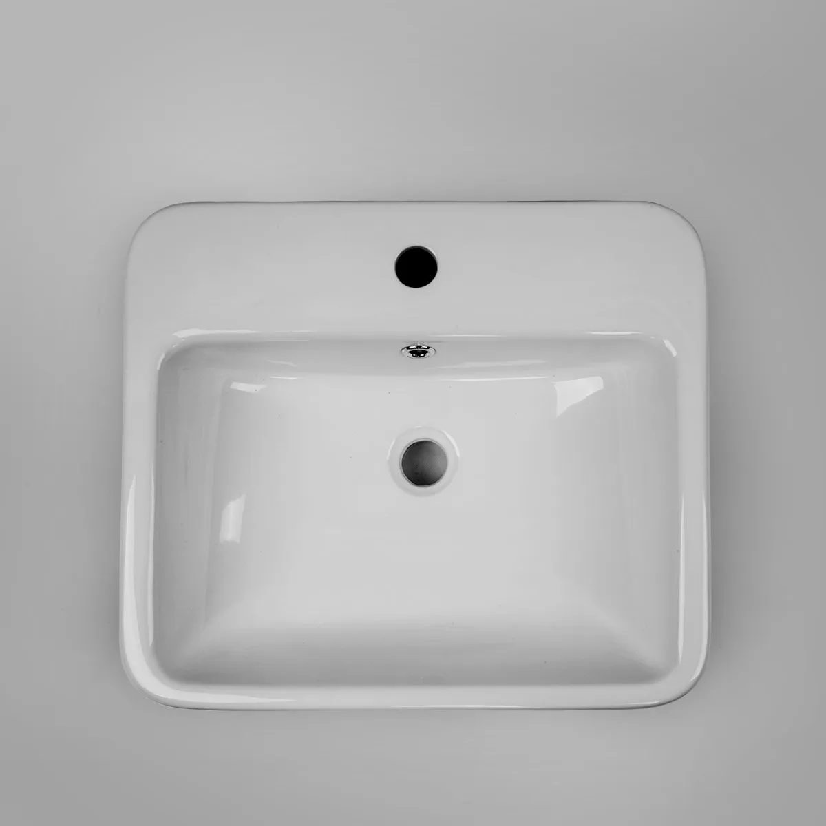 CoCo Half Inset Basin Soft Corners 1 Tap Hole