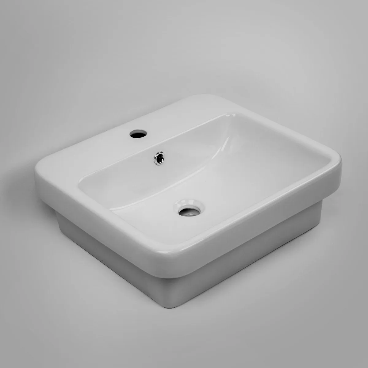 CoCo Half Inset Basin Soft Corners 1 Tap Hole