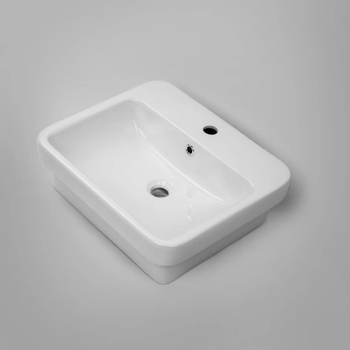 CoCo Half Inset Basin Soft Corners 1 Tap Hole