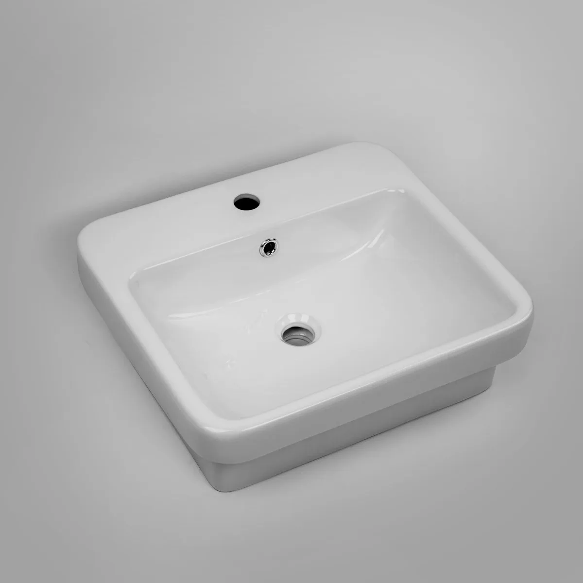 CoCo Half Inset Basin Soft Corners 1 Tap Hole