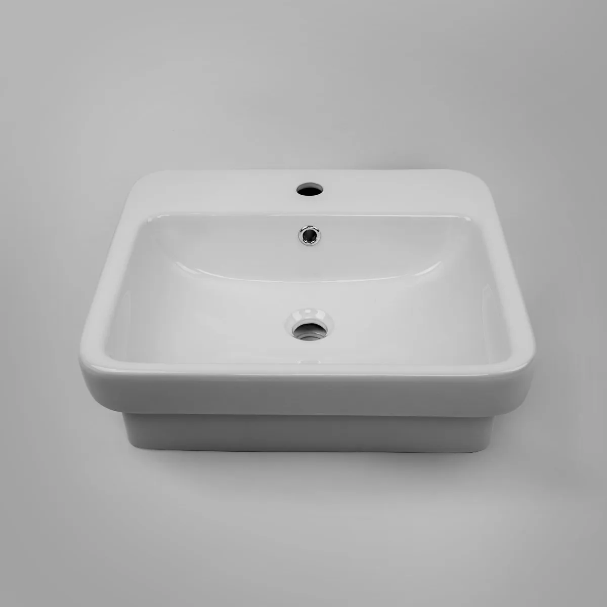 CoCo Half Inset Basin Soft Corners 1 Tap Hole