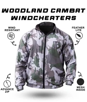 GymX Combat Camo Windcheater: Woodland Camouflage Edition