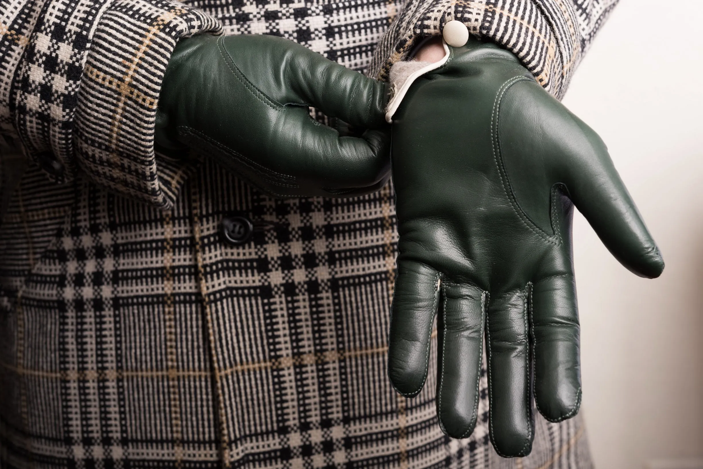 Dark Green Lamb Nappa Gloves