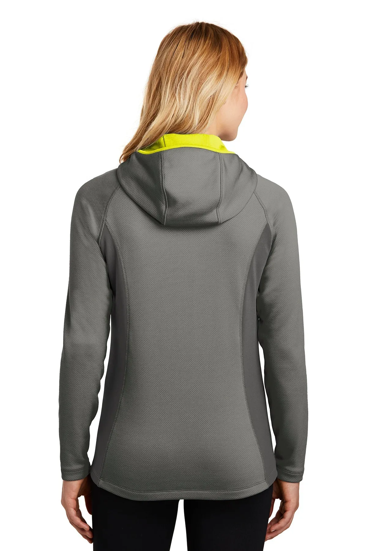 Eddie Bauer Ladies Sport Hooded Customized Fleece Jackets, Metal Grey