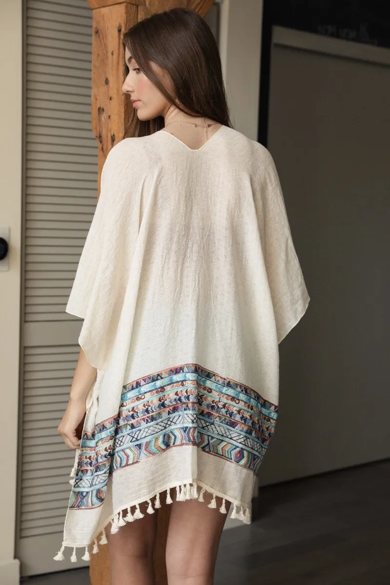 Embroidered Geometric Kimono