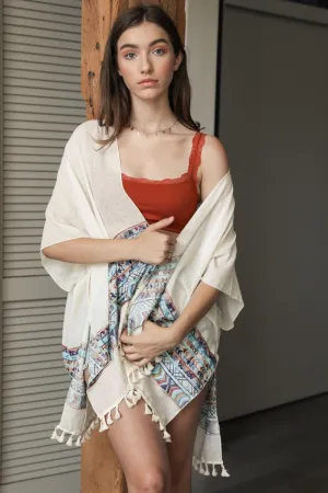 Embroidered Geometric Kimono