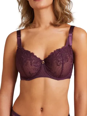 Femme Passion Comfort Half Cup Bra - Wineberry