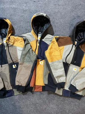 FLAT SALE! Vintage Carhartt Rework style Patchwork Hooded Jackets - MOQ 35 pcs #1611