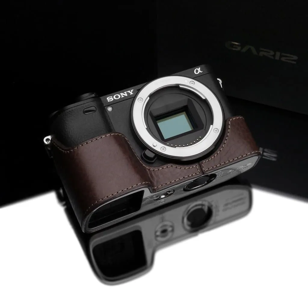 Gariz XS-CHA6300BR Brown Leather Half Case for Sony Alpha A6300/A6400