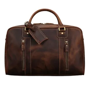 Handcrafted Crazy Horse Leather Travel Duffle