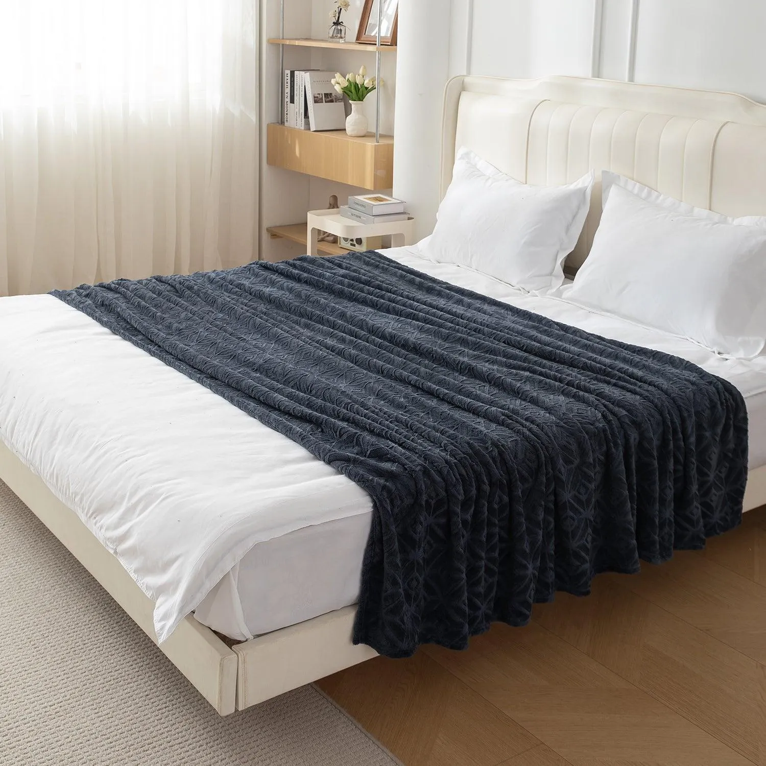 HOKIPO AC Blanket Double Bed Queen, 200x230 cm / 6.5x7.5 feet, Dark Grey