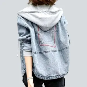 Hooded denim jacket
 for women