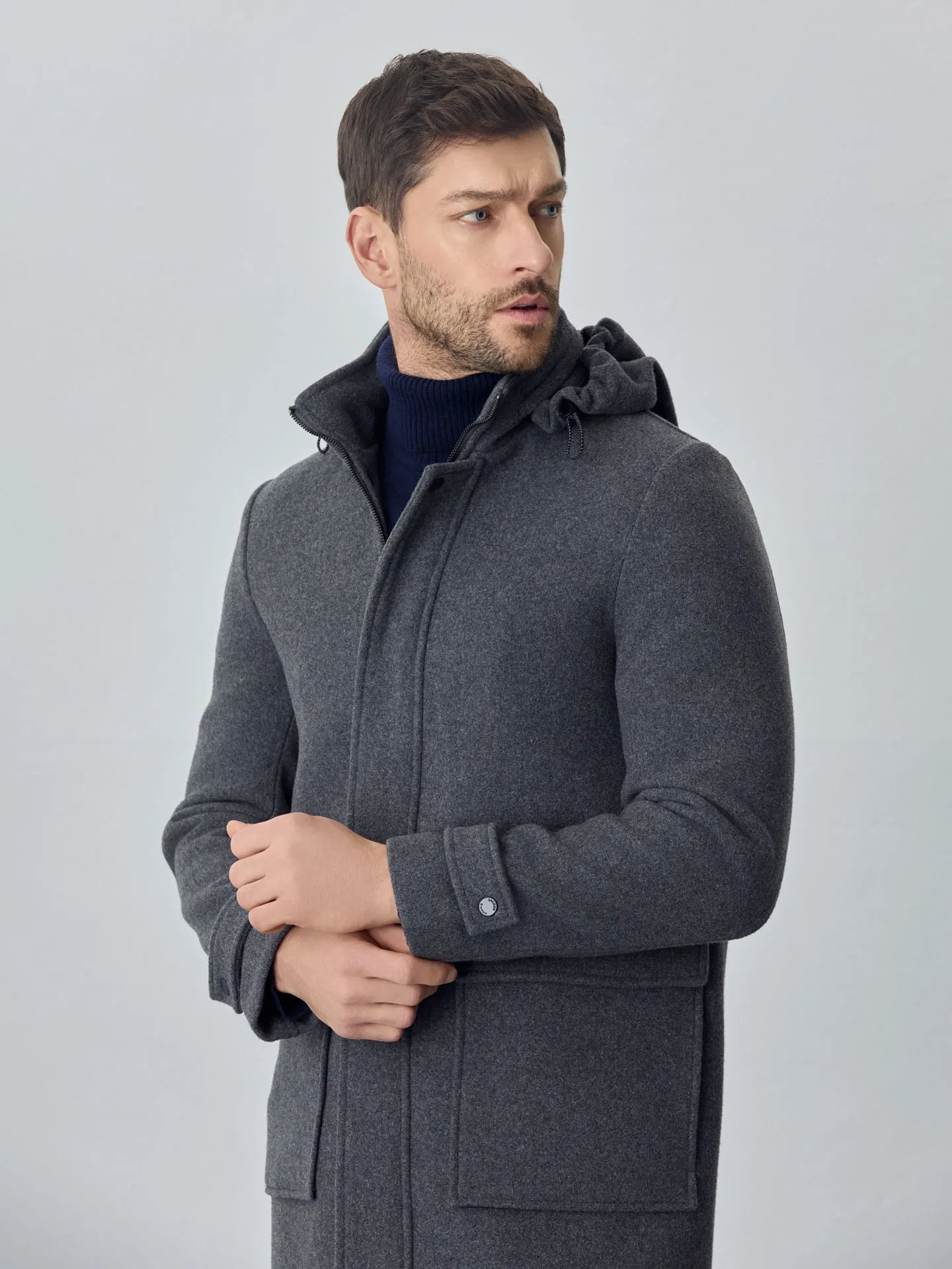 Hooded duffle coat