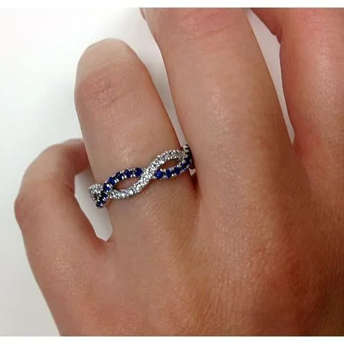 Infinity Sapphire and Diamond Wedding Ring