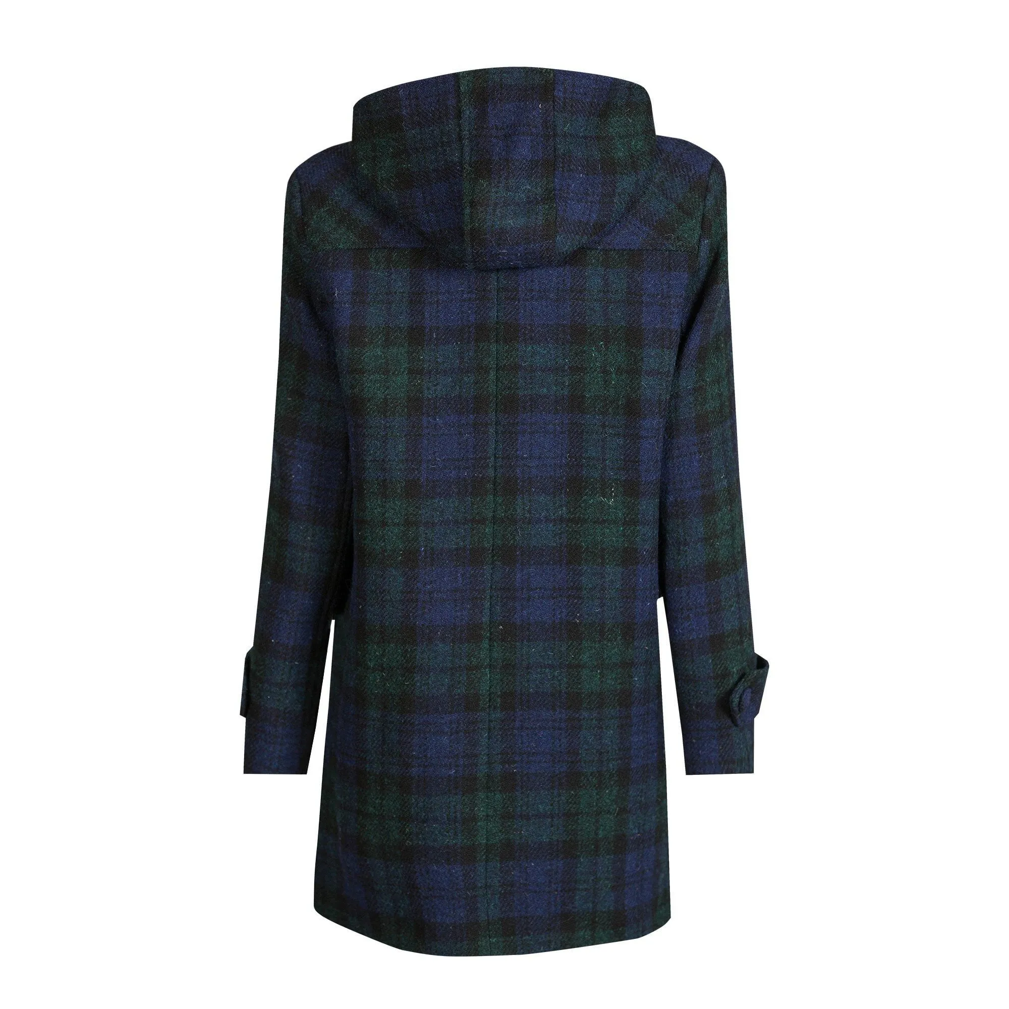 Ladies Harris Tweed Duffle Coat in Black Watch