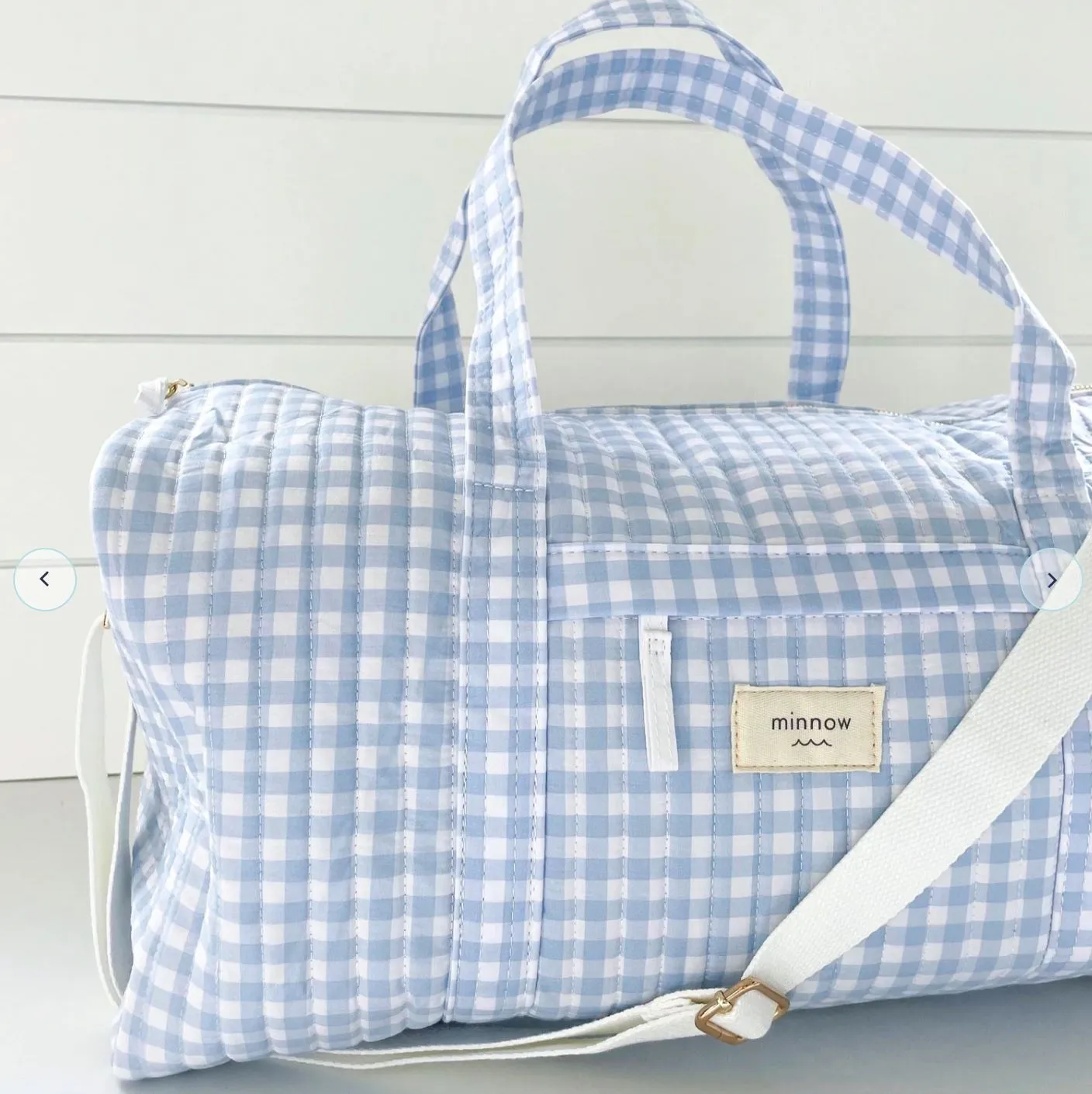 Oasis Blue Gingham Weekender Bag