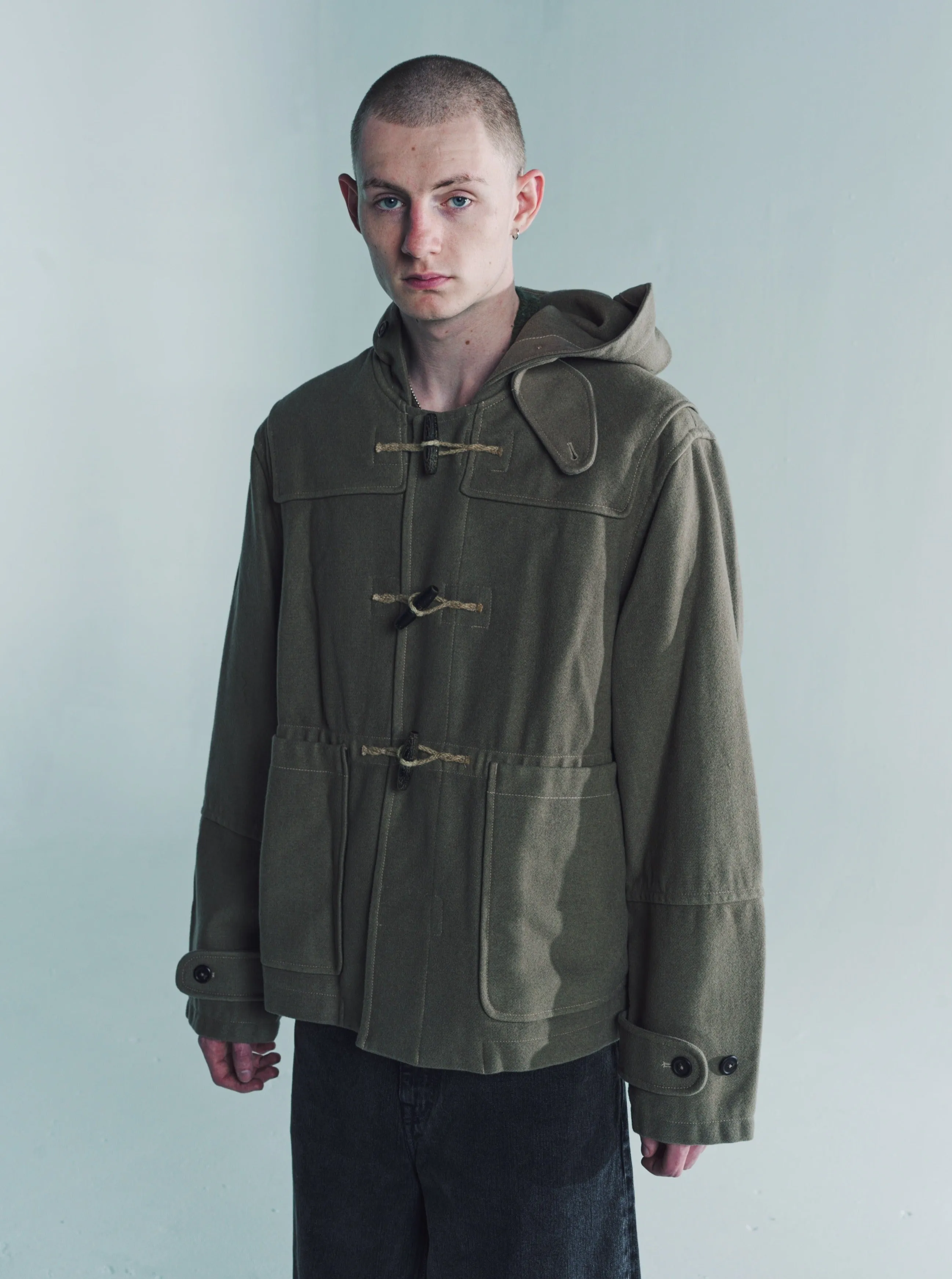 Peafowl Bath Wool Cropped Duffle
