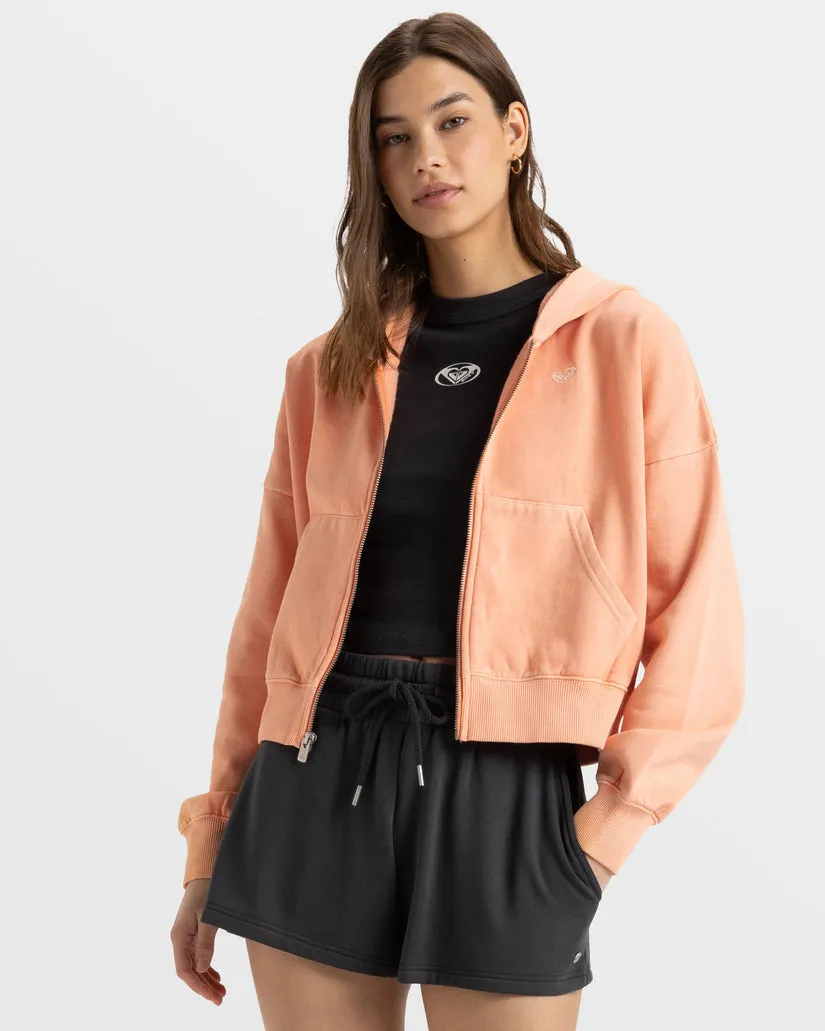 Roxy Sahara Vibes Zip Hoodie - TERRA COTTA