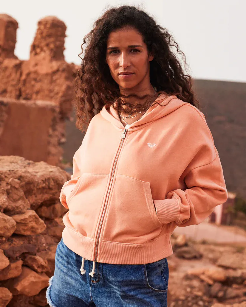 Roxy Sahara Vibes Zip Hoodie - TERRA COTTA