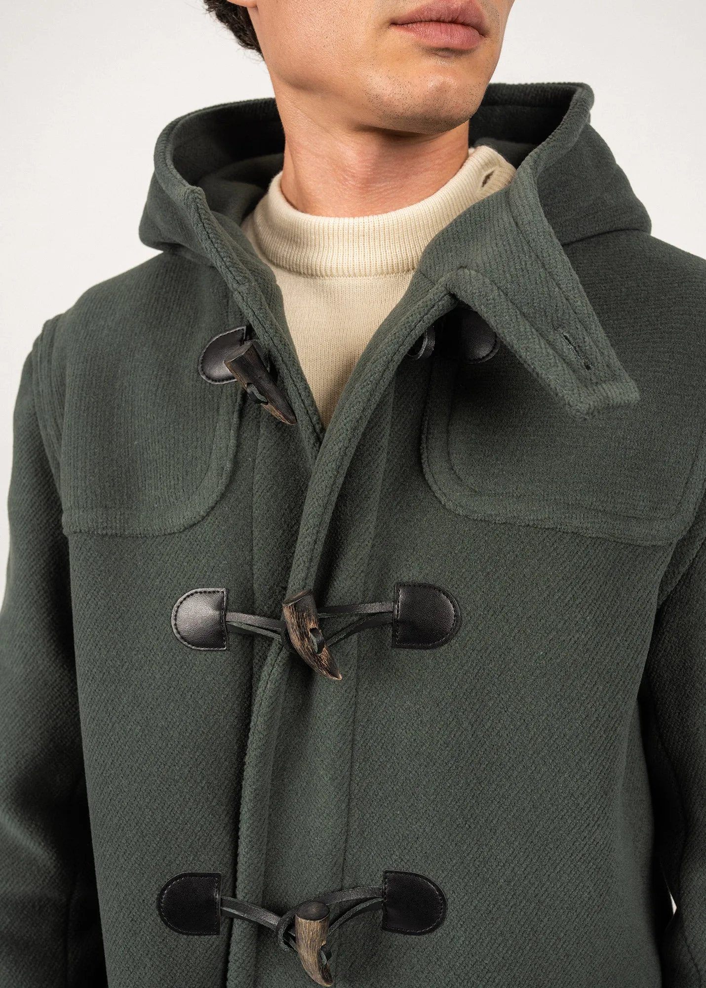 Saturne classic duffle-coat - in wool (VEGETAL)