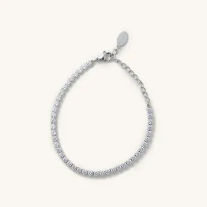 Silver Shimmer Tennis Bracelet-Waterproof